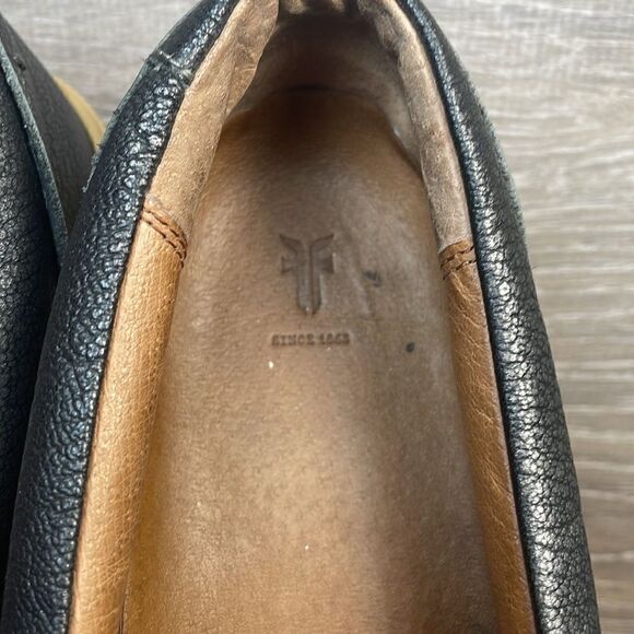 Frye Ivy Pewter Metallic Silver Leather Women’s Sz 9.5M Slip On Flats Loafers - Picture 11 of 11